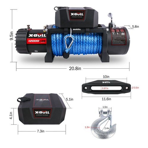 X-BULL 12V Electric Winch 10000LBS 12000LBS 14500LBS Truck Towing Jeep Winch 4WD - Picture 24 of 137