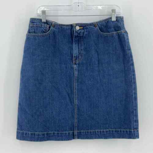 VTG USA Levis Blue Cotton Denim Mini Jean Skirt Womens Juniors Size 9 - Picture 1 of 6