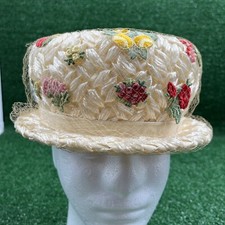 Womens Fancy Dress Derby Church Ivory Floral Hat With Netting My Hats A Michele