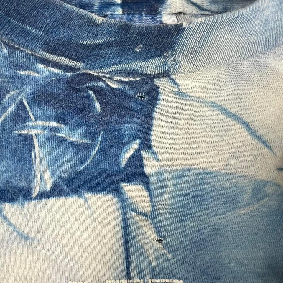 90s Blue Duke University tie dye t-shirt SINGLE STITCH AOP - Image 3 of 4