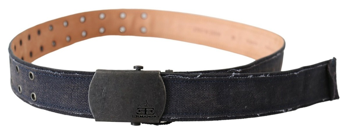 ERMANNO SCERVINO Belt Navy Blue Leather Ratchet Buckle Waist  display picture 3