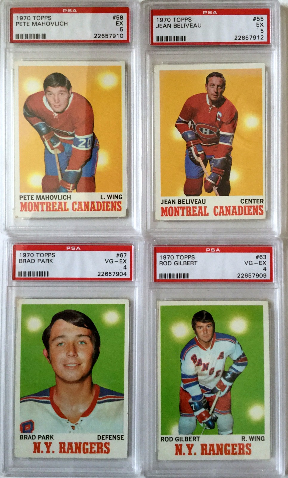 1970 TOPPS HOCKEY #58 PETE MAHOVLICH PSA 5. 