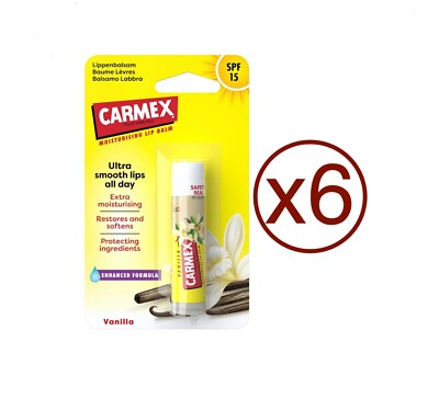 6pack CARMEX PREMIUM VANILLA Lip Balm, SPF15 4,25 g