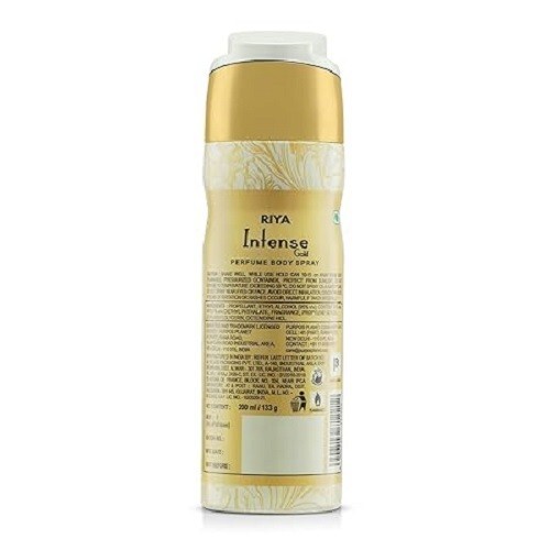 Riya Intense Gold Body Spray Deodorant For Men's Pack Of 2 200 Ml Each - Picture 2 of 3