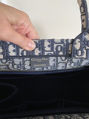 Christian Dior Large Oblique Embroidery Book Tote in Monogram Blue Classic