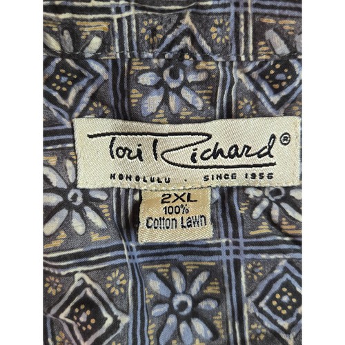 Tori Richard Printed Cotton Lawn Short Sleeve Button Up Shirt Men's Size 2XL - Picture 3 of 3