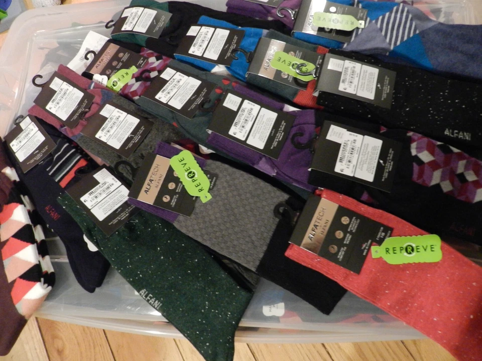 5 pares de calcetines de vestir Alfani para hombre Alfa Tech que absorben la humedad tallas 10-13 Foto 2 de 4