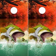 Largemouth Bass Insect Cornhole Board Wraps ONLY Nature Fishing Painted 2 Pack