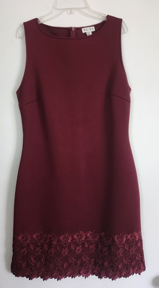 Reiss Womens Issy Dress Floral Lace Neoprene Red Size 8 Reiss Womens Issy Dress Floral Lace Neoprene Red Size 8