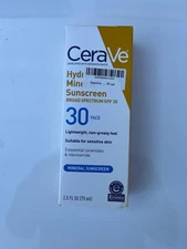 CeraVe Zinc Oxide Hydrating Mineral Face Sunscreen Lotion SPF 30 -2.5oz