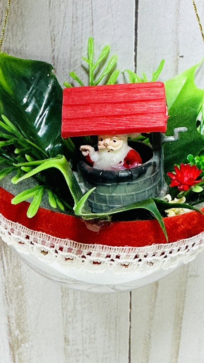 Vintage Christmas 1960 Santa Holiday Ornament Miniature Santa In