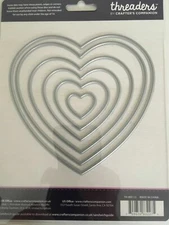 Crafters Companion Threaders  HEART NEST DIES FOR FABRIC New  568343 C48
