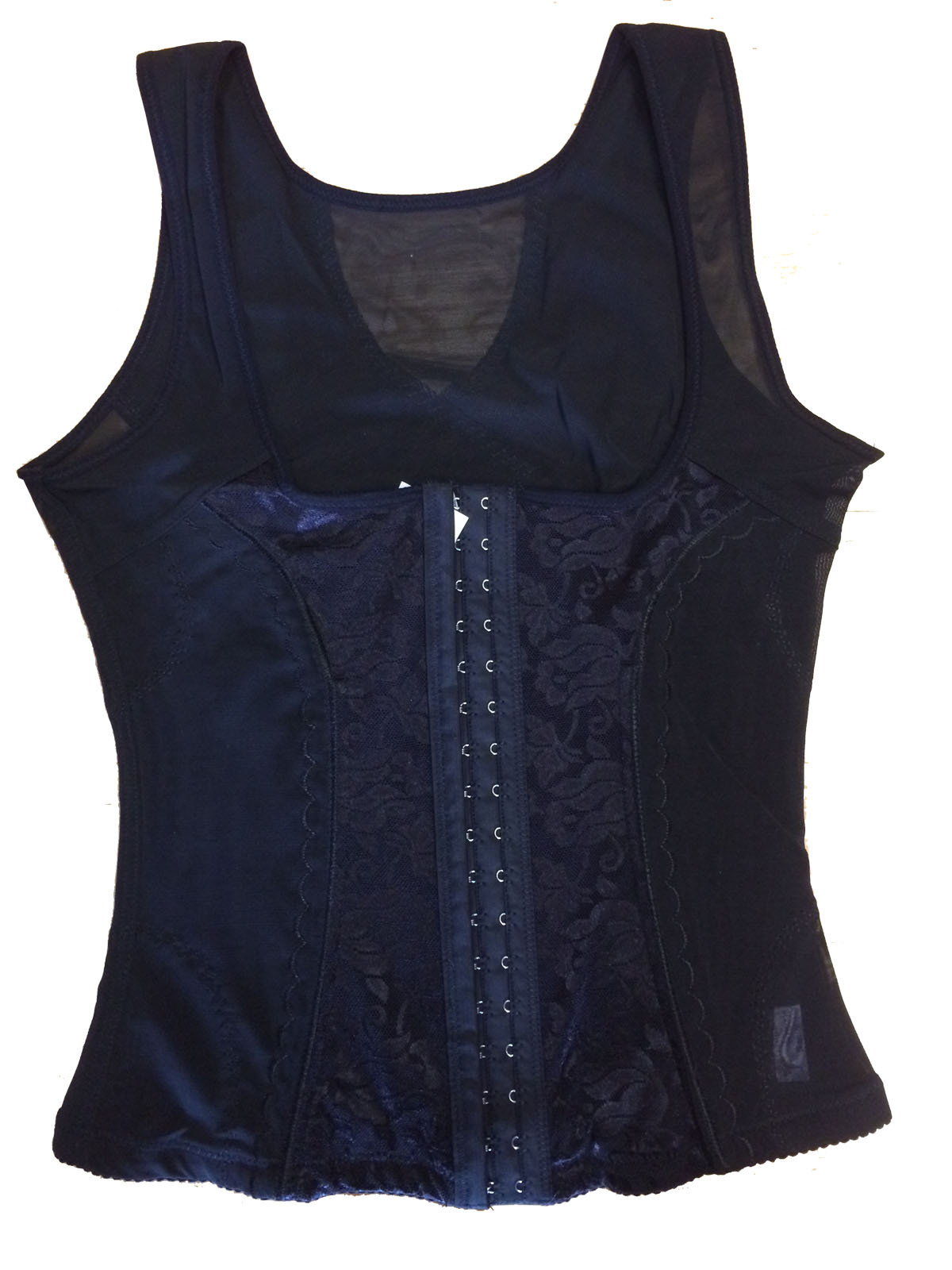 WOMEN SHAPER SLIMMING VEST TUMMY WAIST CINCHER CONTROL HOOK LACE FRONT 2092