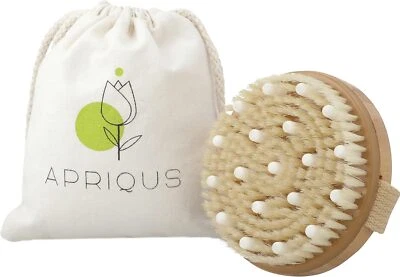 DRY BODY BATH BRUSH Body Brush Exfoliator Skin Scrubber Natural Bristle Wet Dry Deep Cleansing Bath