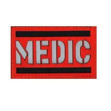 Reflective IR MEDIC EMS EMT Medic Paramedic Star of Life Hook Loop Patch Red