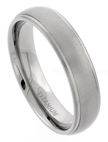 New Titanium 6 mm Domed Comfort Fit Brushed Wedding Band Rounded Ring Sizes 7-14 - Picture 1 of 1