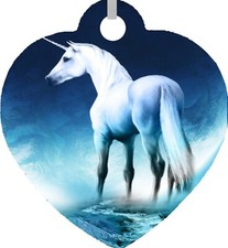 Unicorn Fantasy Mythical Double Sided Metal Heart Necklace Fashion Jewelry NEW