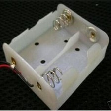 1, 2 x C Batteries Battery Holder Case Box w Leads,2C
