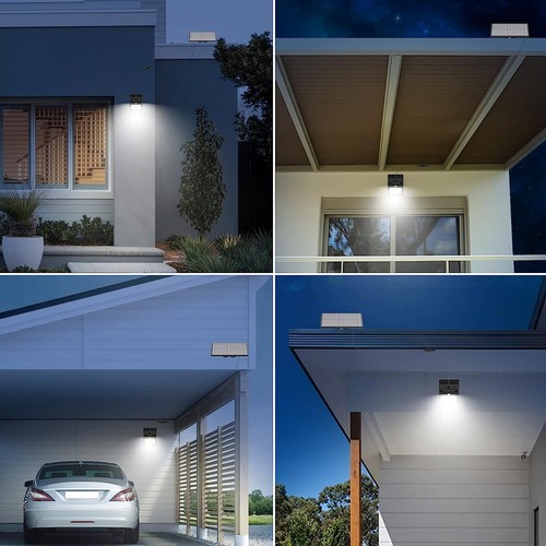 Luce con led da esterno lampada per giardino pannello solare faretto di sensore - Foto 3 di 7
