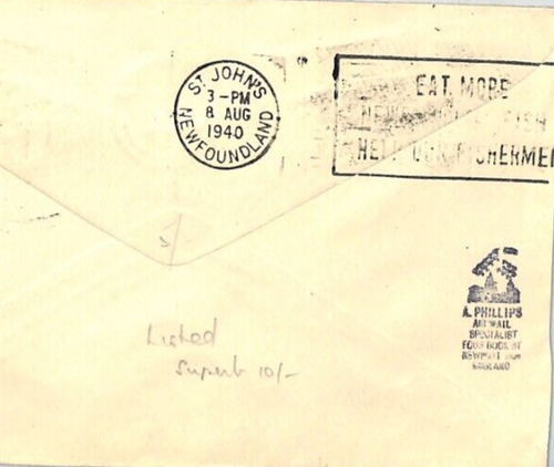 GB WW2 Air Mail 1940 Cover FIRST FLIGHT Flying Boat *Clare* NEWFOUNDLAND XZ222 - Picture 4 of 10