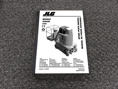 JLG V2642E Mast Lift Parts Catalog Manual