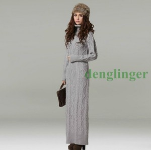 turtleneck maxi sweater dress