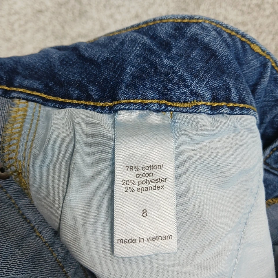 Maurices Shorts Womens 8 Blue Denim Flat Front Slash Pocket Casual Bermuda - Image 4 of 4