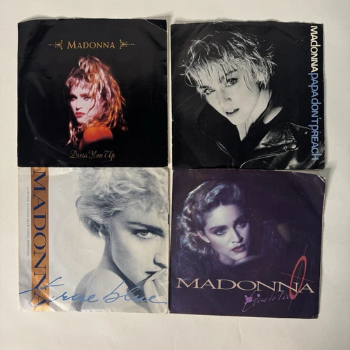 Lot 4 Madonna Vinyl 45 RPM - Papa Don't Preach - Live to Tell - True Blue