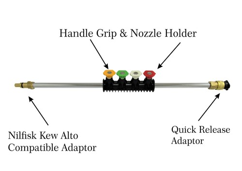 Nilfisk Kew Alto Compatible Lance Extension Holder With Quick Release Nozzles. - Picture 3 of 5