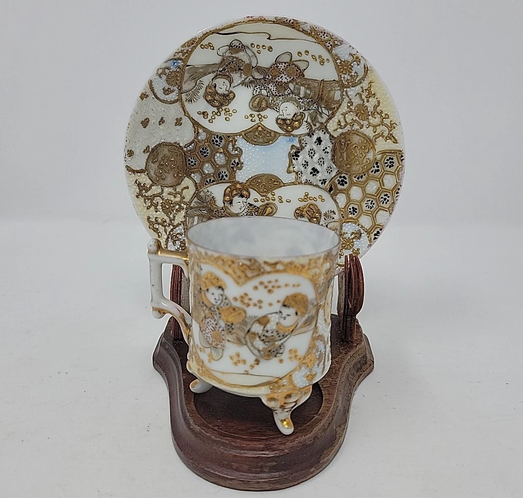 金色日本古董玻璃杯和杯子| eBay