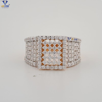 1.928 TCW Round Cut Labgrown Men's Diamond Ring 925 silver Labstone