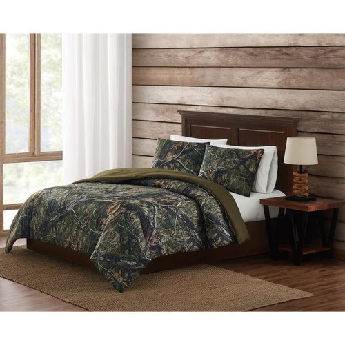 Camo Comforter Set Queen Size 3 Piece Microfiber Bedding W/ Shams Polyester Fill
