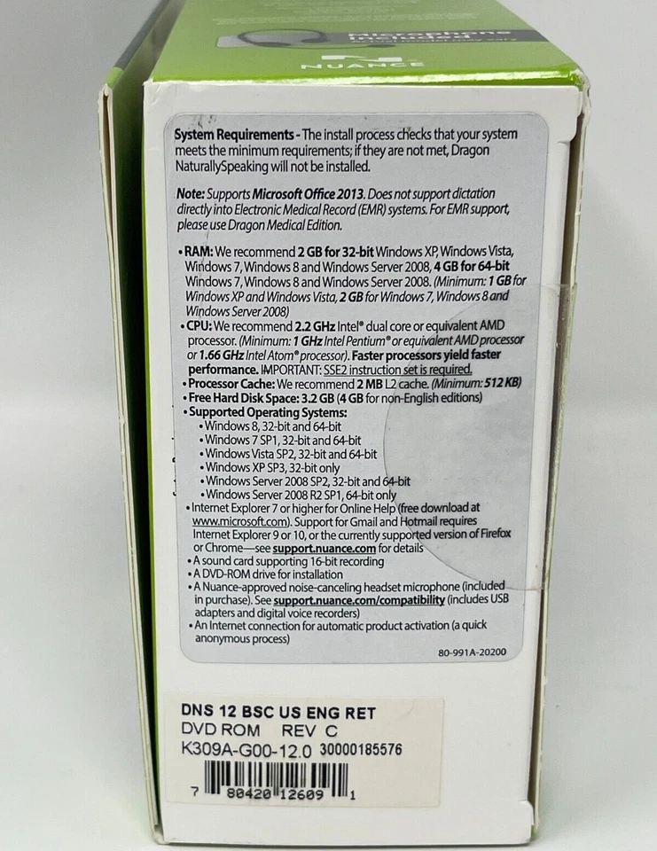 Nuance Dragon NaturallySpeaking 12 Basic Speech Recognition Software App Windows - Image 3 of 4