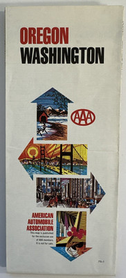 1970 Oregon Washington AAA Highway Map