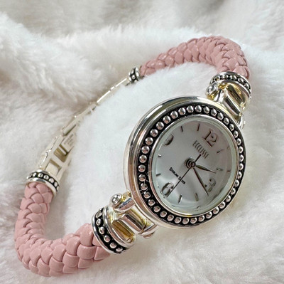 Ecclissi Sterling Silver Ladies Quartz Watch Pink Braided Bracelet White Dial Ecclissi Sterling Silver Ladies Quartz Watch Pink Braided  main image 3