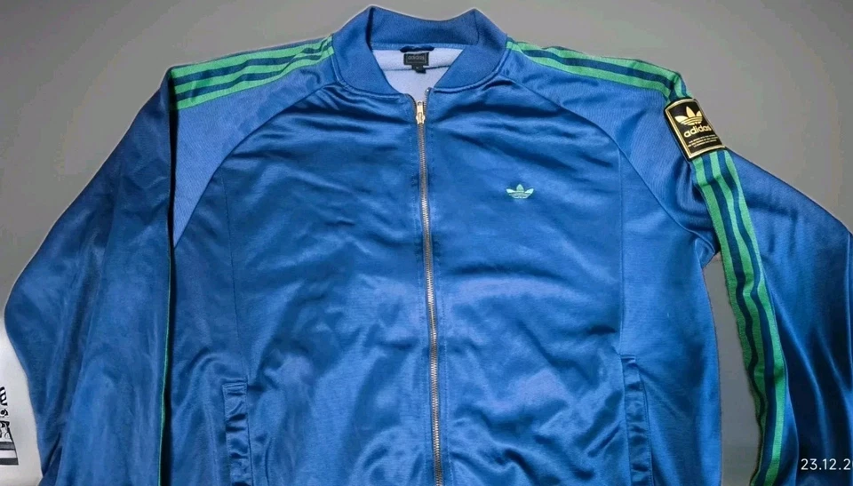 Jaqueta de Pista Vintage Adidas 2004-2005 Trefoil 3 Listras Azul Masculina Tamanho M - Imagem 3 de 4