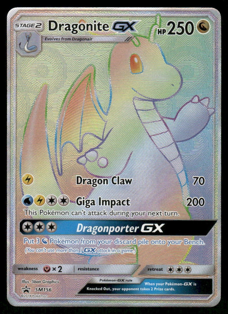 Pokemon Cards Dragonite GX SM156 Sun & Moon Promo LP+ *TINY SCRATCHES ON BACK*
