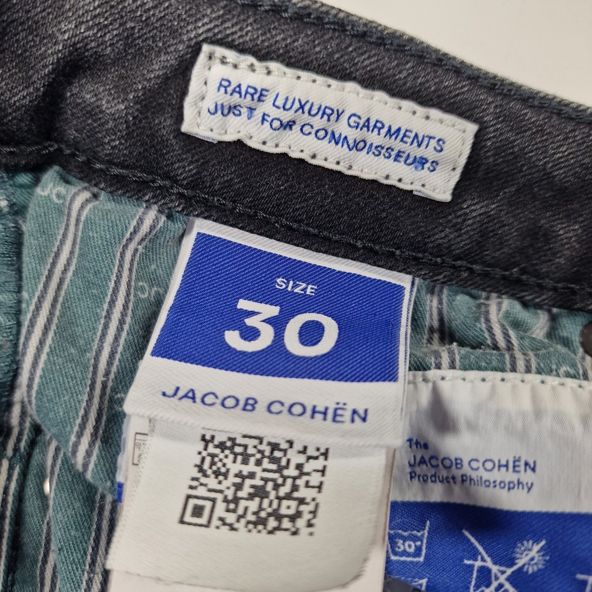 Jacob Cohen Men's W30 L28 Chris Luxury Denim Jeans Black Wash Slim