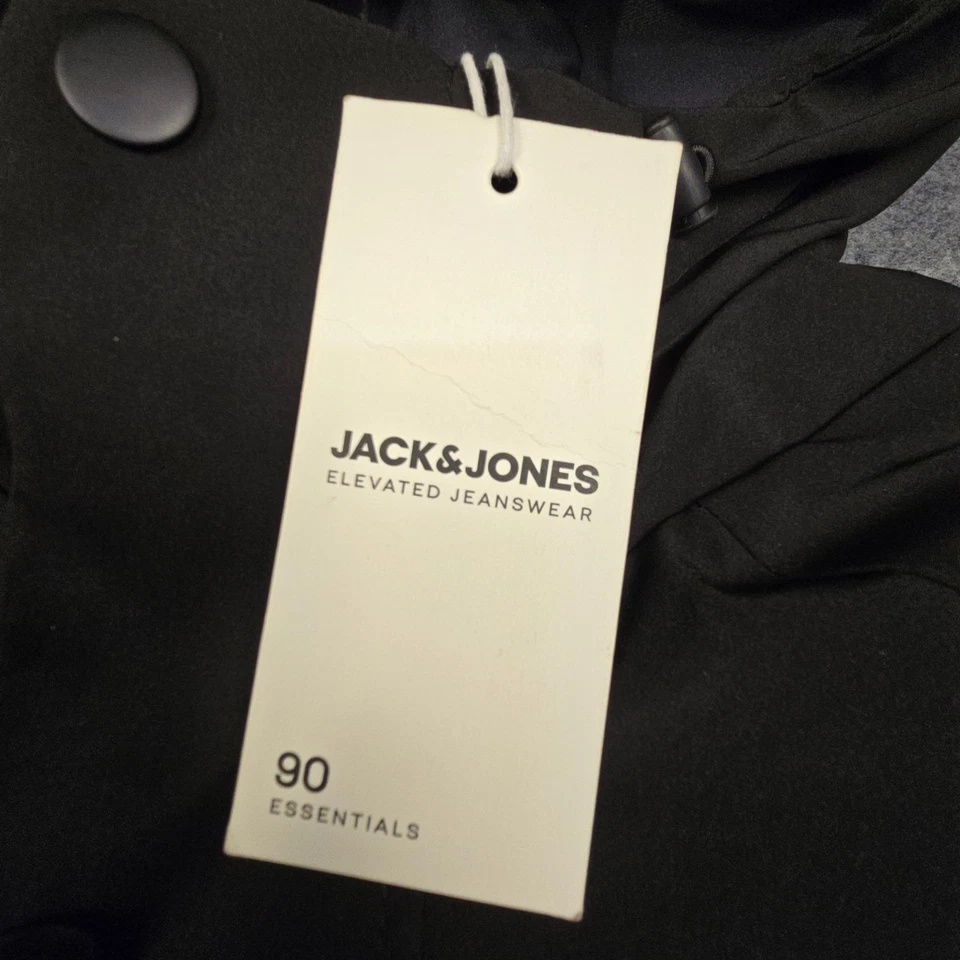 Jack & Jones Jacket Mens XLARGE black parka long sleeve hooded Size XL NWT - Image 3 of 4