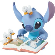 Disney Showcase Precious Moments Stitch with Duck Storybook "I'm Lost" Figurine