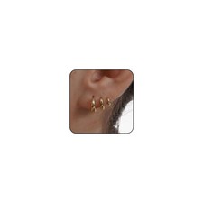 Gold Hoop Earrings for Women, 14K Gold Earrings Set Small Gold Hoop Earrings Hug