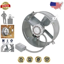 Gable Mount Attic Ventilator 1600 CFM Orange 4.5A Motor Prolongs Roof Life