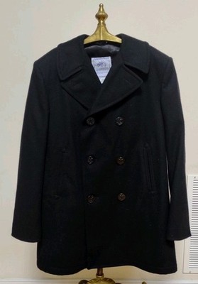 2010 USN USA   BLACK 100% HEAVY WOOL PEACOAT DSCP 42 LONG STERLINGWEAR