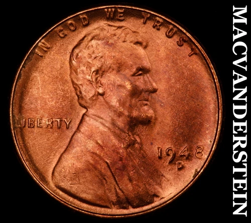 1948-D Lincoln Wheat Cent- Choice Gem Brilliant Unc Luster No Reserve #J941