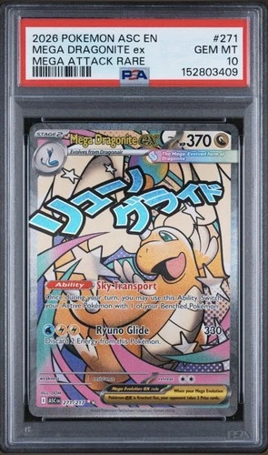 2026 Pokemon Ascended Heroes Mega Dragonite ex Mega Attack Rare #271/217 PSA 10