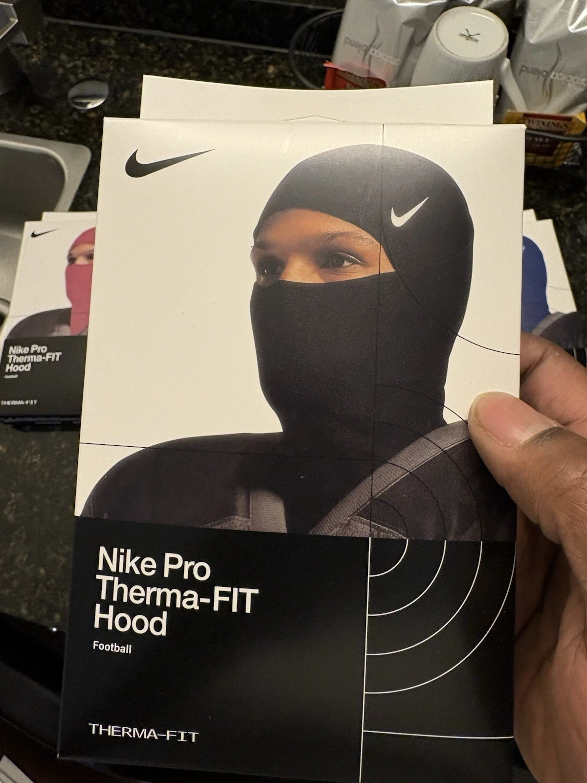 Nike Pro Therma-FIT Hood Balaclava Black Blue Red Fleece Football Winter Sports