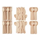 100 Wooden Cutlery Disposable Eco Knives Forks Spoons Biodegradable Utensils