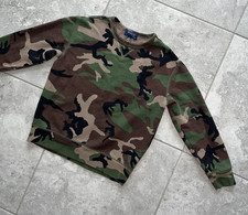 Polo Ralph Lauren Cotton Blend Pullover Crew Neck Sweater Camo Boy Youth M 10 12