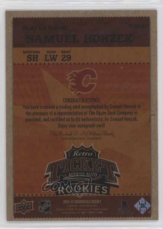2024-25 Upper Deck Credentials - Retro Ticket Access Auto Rookies