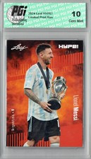 Lionel Messi 2024 Leaf HYPE! #148 Orange Blank Back 1/1 Rookie Card PGI 10. rookie card picture